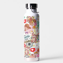 Süße Motivations-Positive-Zitat Kawaii Trinkflasche