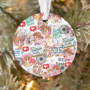 Süße Motivations-Positive Zitate Kawaii Ornament