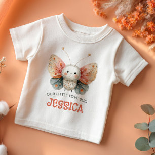 Süße Motten-Wasserfarben-Illustration Baby-Name Pa Baby T-shirt
