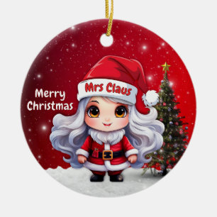Süße Mrs. Claus Charakter Berry Roter Schnee🤶🎄 Keramik Ornament