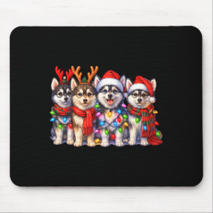 Süße Msky Weihnachtshunde Mit Lichtern Langarm Mousepad