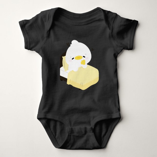 Süße müde Ente Baby Strampler (Vorderseite)