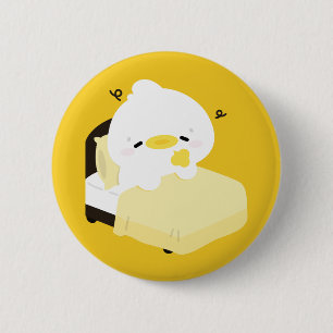 Süße müde Ente Button