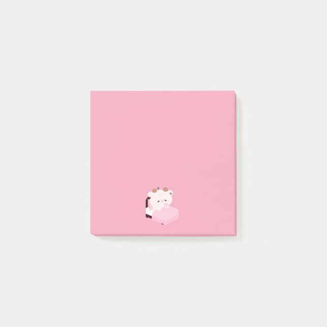 Süße müde Kuh Post-it Klebezettel (Vorderseite)