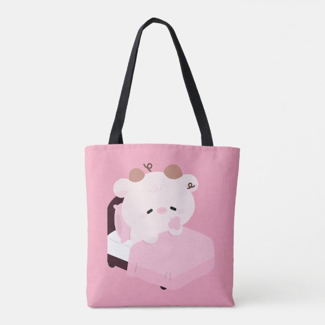 Süße müde Kuh Tasche (Rückseite)
