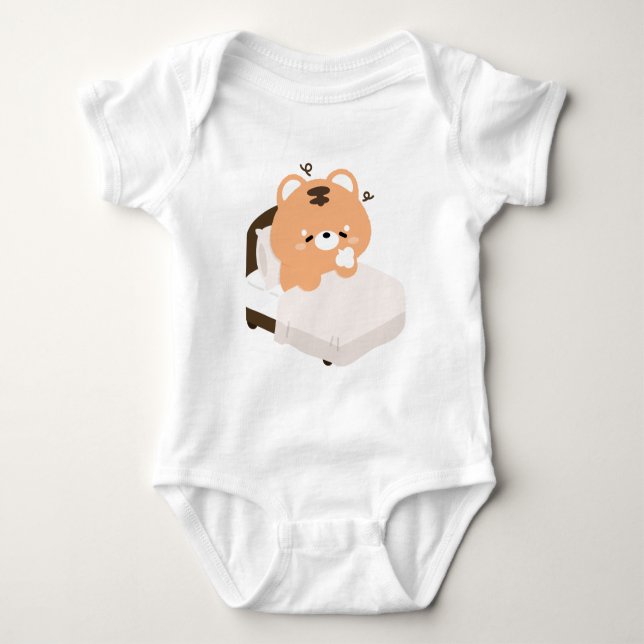 Süße müde Tiger  Baby Strampler (Vorderseite)