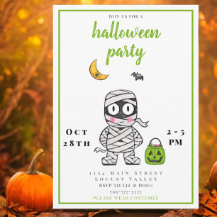 Süße Mumien Halloween-Party / Spaßige Gruselige Ha Einladung