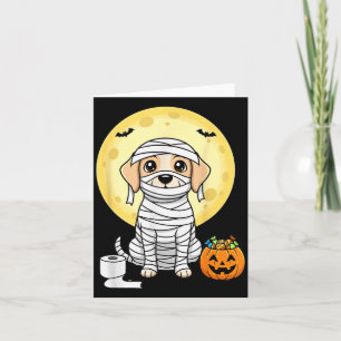 Süße Mumien-Hund-Halloween-Vollmond-Welpe-Streich Karte