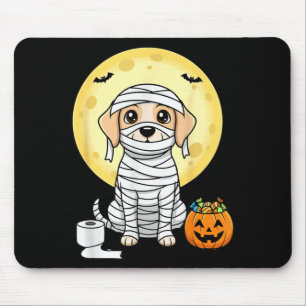 Süße Mumien-Hund-Halloween-Vollmond-Welpe-Streich  Mousepad