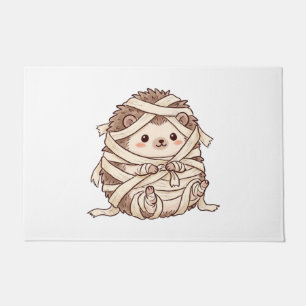 Süße Mumien-Igel-Halloween-Kostüm-Tier-Illustratio Fußmatte