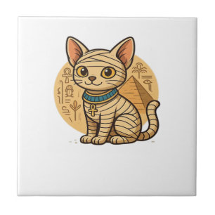Süße Mumienkatze � Altes Ägypten Kunst Oversized T Fliese