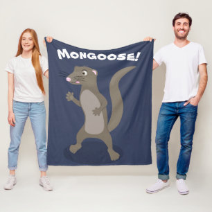 Süße Mungo-glückliche-Cartoon-Illustration Fleecedecke