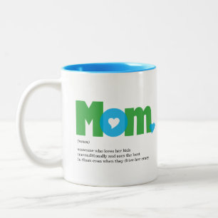 Süße Mutter Definition Blau/Grün Zweifarbige Tasse