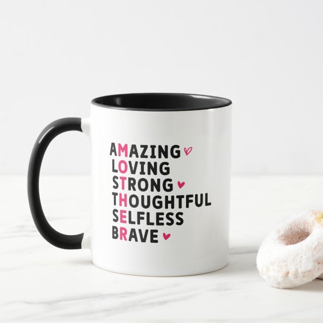Süße Mutter Definitions-Wortkunst Tasse (Mit Donut)