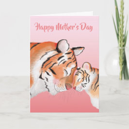 Süße Mutter-und-Baby-Tiger-Muttertags-Karte Karte