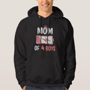 Süße Mutter von 4 Söhnen Low-Battery-Mommy Muttert Hoodie