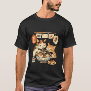 Süße Mutterkatze & Kätzchen Ramen Shirt – Cute Jap