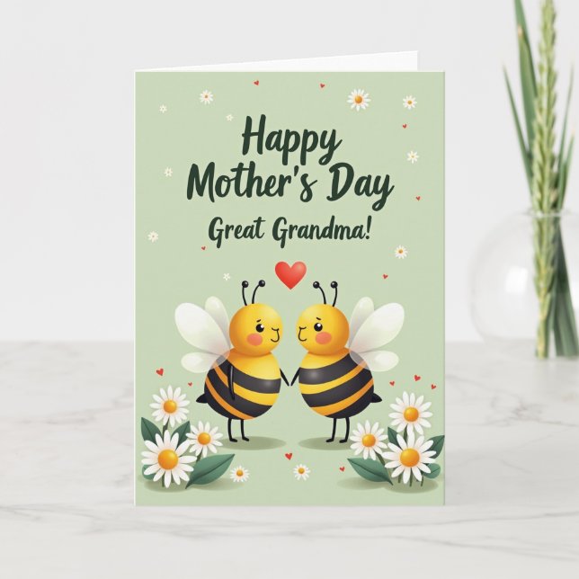 Süße Muttertag Bienen Karte (Vorderseite)