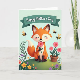 Süße Muttertag-Fuchs-Kunstkarte Karte