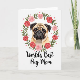 Süße Muttertag Mops Rose Karte