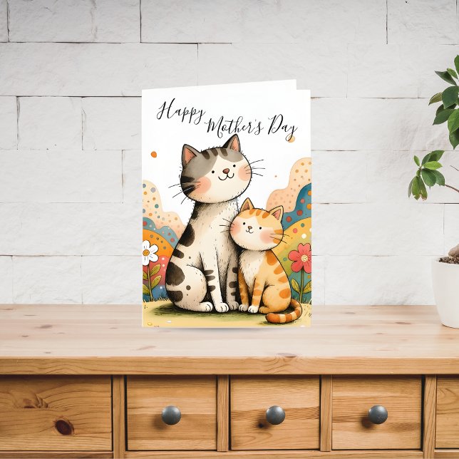 Süße Muttertags-Katzengrüße Feiertagskarte (Von Creator hochgeladen)
