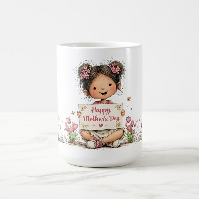 Süße Muttertags-Kind-Kunst-Tasse Kaffeetasse (Mittel)