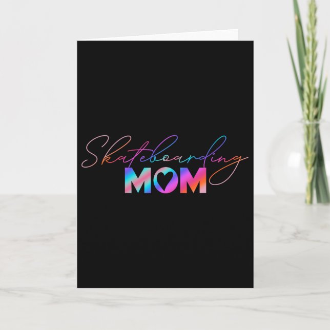 Süße Muttertags-Regenbogen-Skateboard-Mama  Karte (Vorderseite)