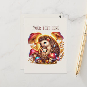 Süße Mutti Baby Igel Text hinzufügen  Postkarte