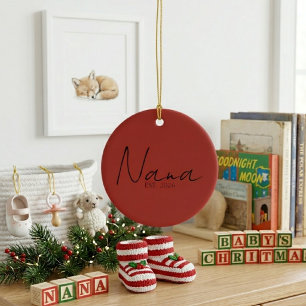 Süße Nana EST Jahr Minimal Andenken Schrift Keramik Ornament