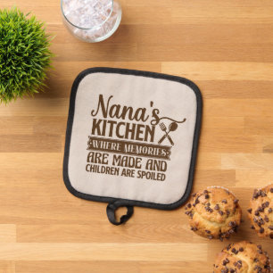 Süße Nanas Küchen-Wortkunst Topflappen
