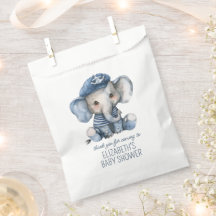 Süße nautische blaue Baby-Elefanten-Baby-Party