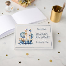 Süße nautische blaue Segelschiff-Baby-Party