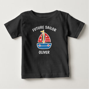 Süße nautische Boot-Zukunftssegler Baby T-shirt