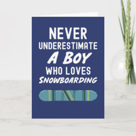 Süße Navy-Blue-Snowboarder-Karten für Jungen Kinde Karte