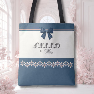 Süße Navy-Blumen-Schleifen-Cello-Musik-Tasche Tasche