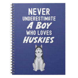 Süße Navyblaue Husky-Geschenke für Babyjungen Kind Notizblock