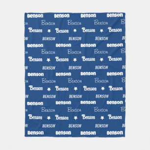 Süße, navyblaue, wiederholende Namens-Personalisie Fleecedecke