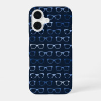 Süße nerdige navyblaue Hipster-Brillen-Muster