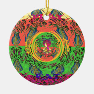 Süße, nette und liebenswerte Floralmuster-Kunstpos Keramikornament