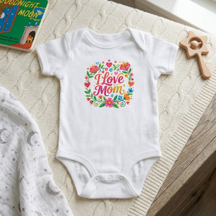 Süße Neugeborene Sommerblumen Geschenk   Ich liebe Baby Strampler