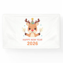 Süße Neujahrs-Party-Banner 2026