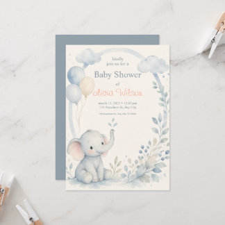 Süße neutrale Babyparty-Vorlage für Jungen Einladung
