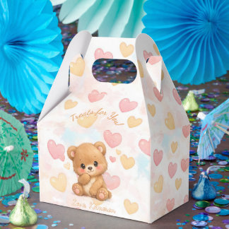 Süße neutrale braune Baby-Bär-Geburtstags-Geschenk Geschenkschachtel
