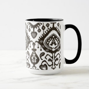 Süße neutrale schwarze und weiße Ikat-Stammesmuste Tasse