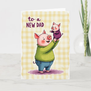 Süße New-Dad-Wasserfarbenkarte Karte