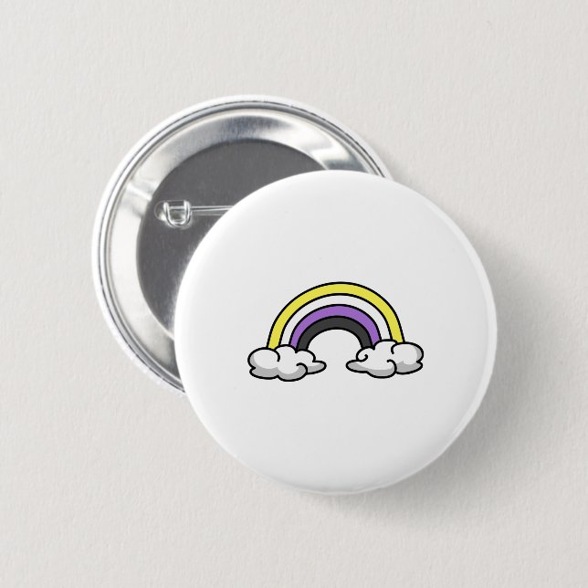 Süße nichtbinäre Regenbogen Button (Vorne & Hinten)