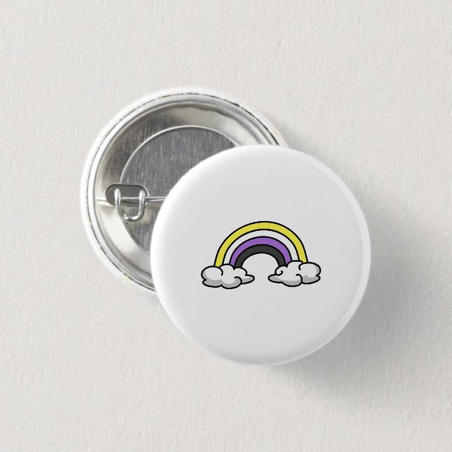 Süße nichtbinäre Regenbogen Button (Vorne & Hinten)