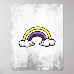 Süße nichtbinäre Regenbogen Poster