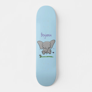Süße niedliche Baby-Elefanten-Cartoon-Illustration Skateboard