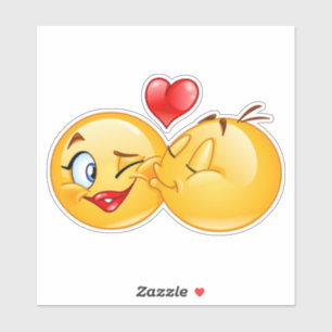 süße niedliche Emoji Liebe Herzen Kuss Aufkleber